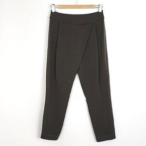 Lululemon Women's Large Pleats Slim Pant Crop Pull On Olive Drab Green Size 8